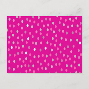 Magenta Polka dots Vykort