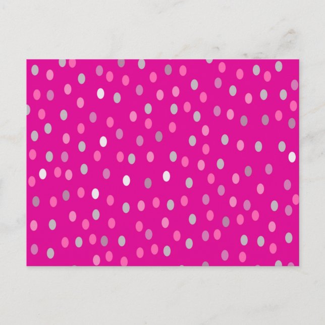Magenta Polka dots Vykort (Framsida)