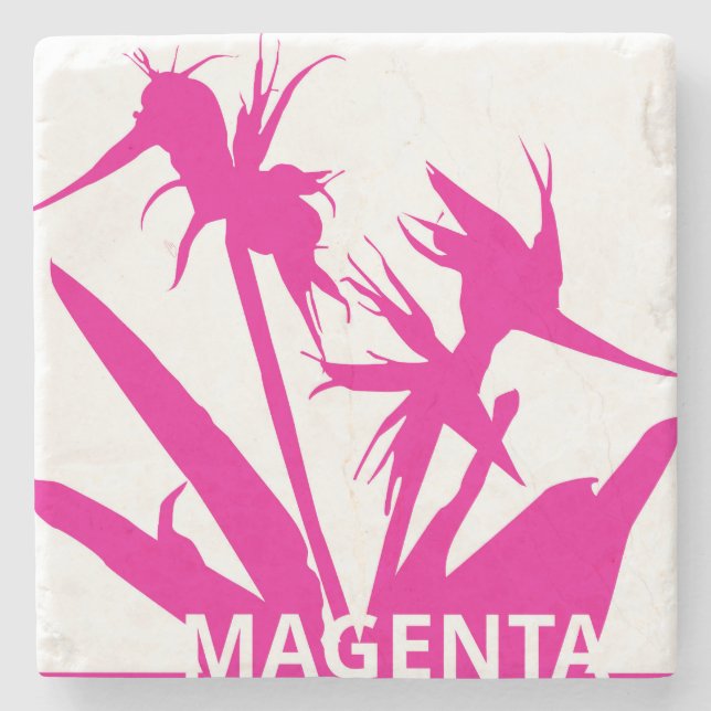 MAGENTA - Posavasos con Flor del paraíso en fucsia Stenunderlägg (Framsidan)