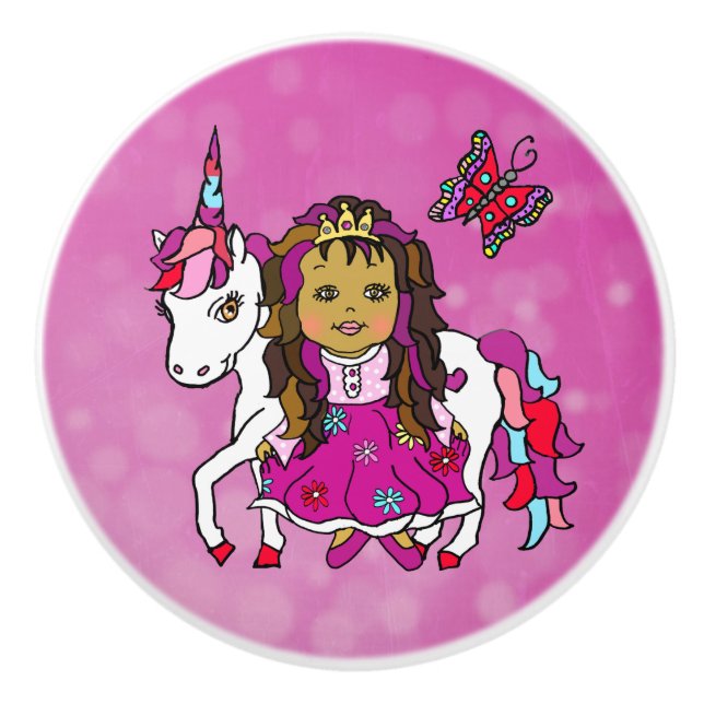 Magenta Princess, Butterfly och Unicorn Knopp (Framsidan)