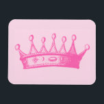 Magenta Princess Krona på Rosa Background Magnet<br><div class="desc">Inget uppklämningsspel är färdigt utan krona! Hjälp ditt barn att komma ihåg hur mycket prinsessa hon är med den här magentan krona tryckt från Vision Studio. Hitta dina favoriter idag!</div>