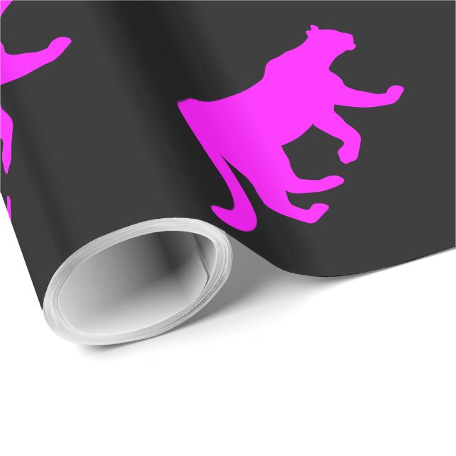 Magenta Puma Cougar Bergslejon Silhuett Presentpapper (Rullad Hörn)