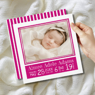 Magenta Rand Baby Fotofödelseattentat Meddelande