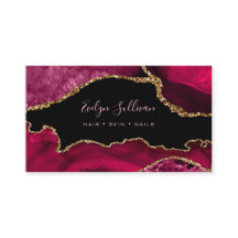 Magenta Red agate på svart