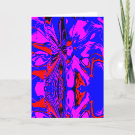 Magenta Red Black Blue Fantasy Flower med Figur Kort