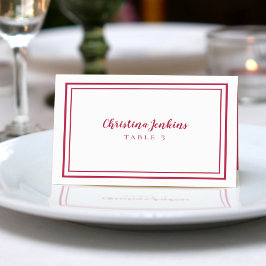 Magenta Red Bröllop Chic Anpassningsbar Gästplats Bordsnummer