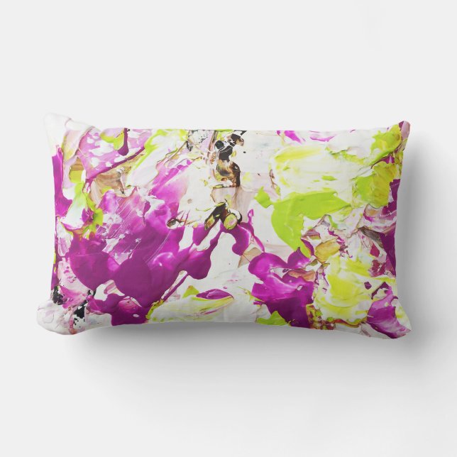 Magenta regnar dämpar lumbarkudde (Framsida)