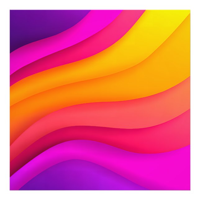 Magenta Regnbågsvågor Fototryck (Framsidan)