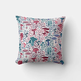 Magenta Retro Mushroom Kudde