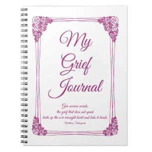 Magenta Ro Cluster Gräns Grief Journal Anteckningsbok