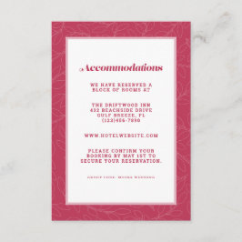 Magenta Röd Modern Bröllopsboende Detaljer Tilläggskort