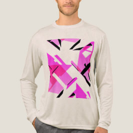 Magenta Rosa Black Shapes Abstrakt MCM-inspirerad T Shirt