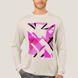 Magenta Rosa Black Shapes Abstrakt MCM-inspirerad T Shirt