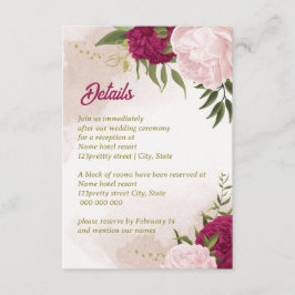 magenta rosa blommor gröna blad tilläggskort