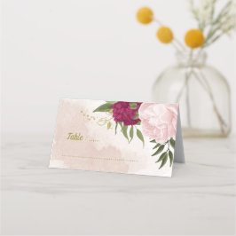 magenta rosa blommor grönt löv placeringskort