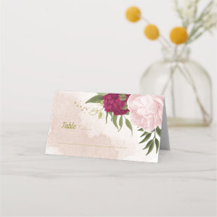 magenta rosa blommor grönt löv placeringskort