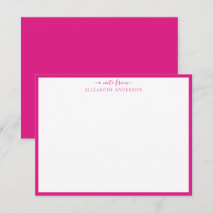 Magenta Rosa Classic Gräns Note Card Anteckningskort