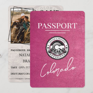 Magenta Rosa Colorado Passport Spara datum Datumet
