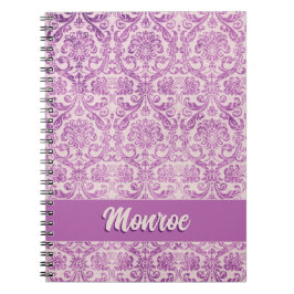 Magenta Rosa Damask Anteckningsbok