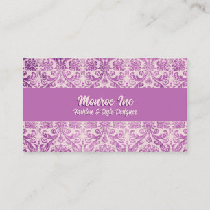 Magenta Rosa Damask Visitkort