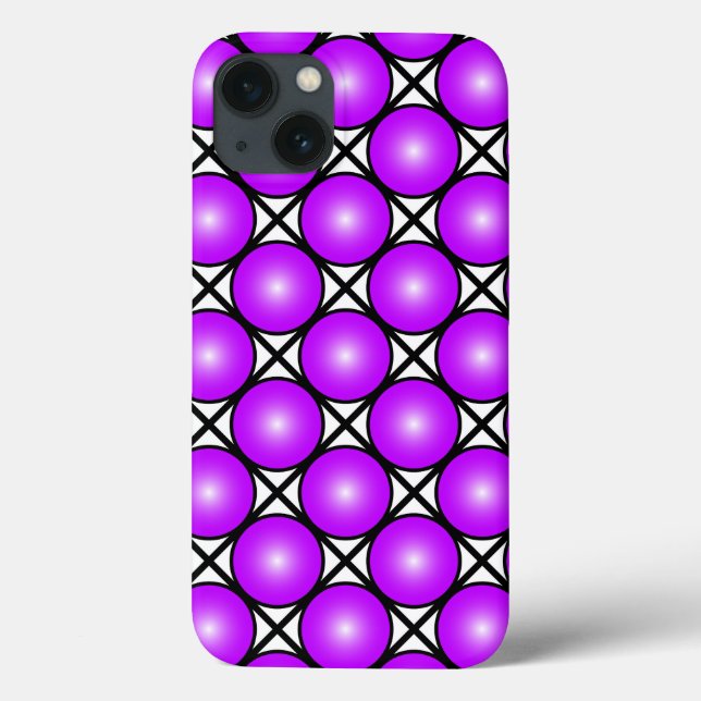 Magenta Rosa Dots Black White Lattice Mönster (Baksida)