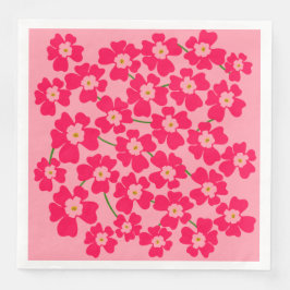 Magenta Rosa Fantasy Blomsterträdgård Bröllop Pappersservett