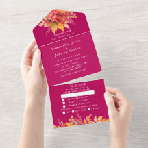 Magenta Rosa Fuchsia Fall Blommigt Elegant bröllop