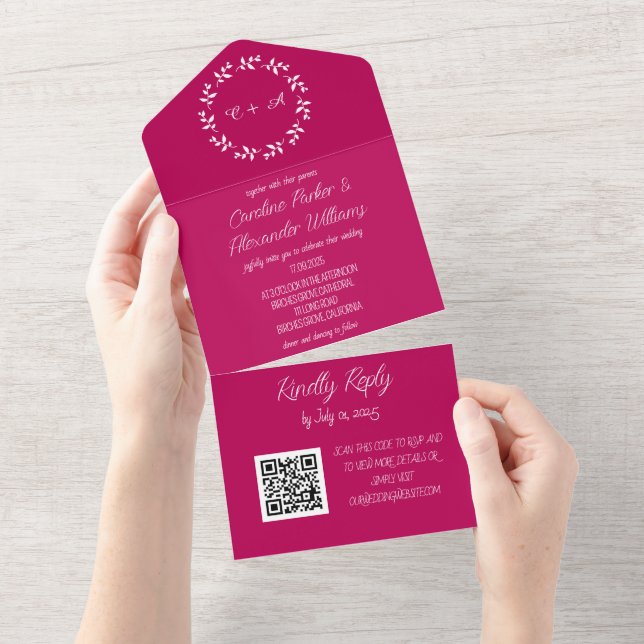 Magenta Rosa Fuchsia Modern Bold Elegant (Avrivbar del)