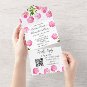 Magenta Rosa Fuchsia Modern Elegant Blommigt med f