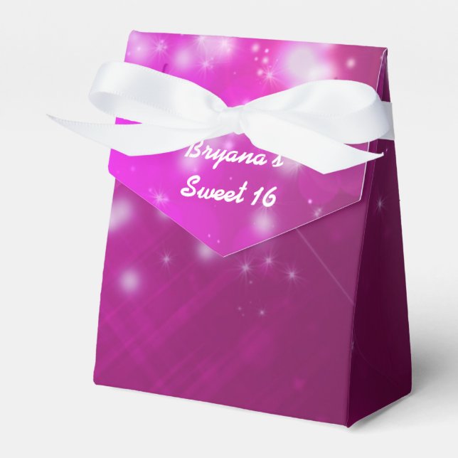 Magenta Rosa Glitter Glam Klubb Presentförpackning Presentaskar (Framsidan Sidan)