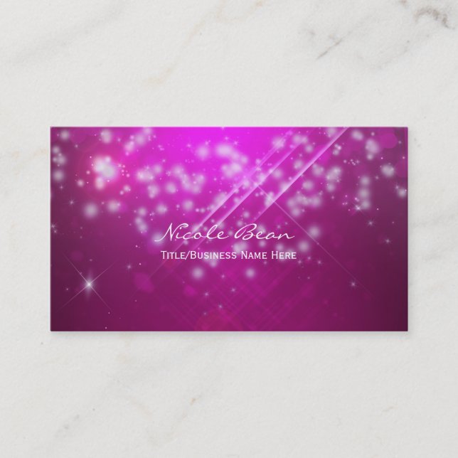 Magenta Rosa Glitter Glamour Visitenkort Visitkort (Framsida)