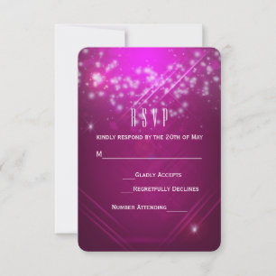 Magenta Rosa Glitter Klubb Vibes Party RSVP-kort OSA Kort