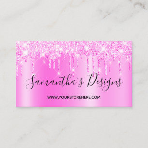 Magenta Rosa Glitterdroppar Ombre Webbutik Visitkort