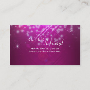 Magenta Rosa Gnistra Salon HÄNVISAR ETT FRIEND-kor Rabattkort