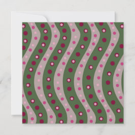 Magenta Rosa Grönt Springtime Polka Dot Patterned Julkort