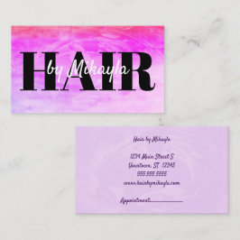 Magenta Rosa Hair Stil Nagel Enkelt Affärskort Visitkort