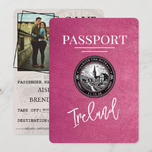 Magenta Rosa Ireland Passport Spara datum Datumet