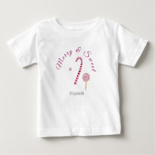 Magenta rosa Merry & söt candy cane vattenfärg T Shirt