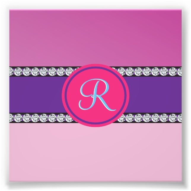 Magenta Rosa Monogram Fototryck (Framsidan)