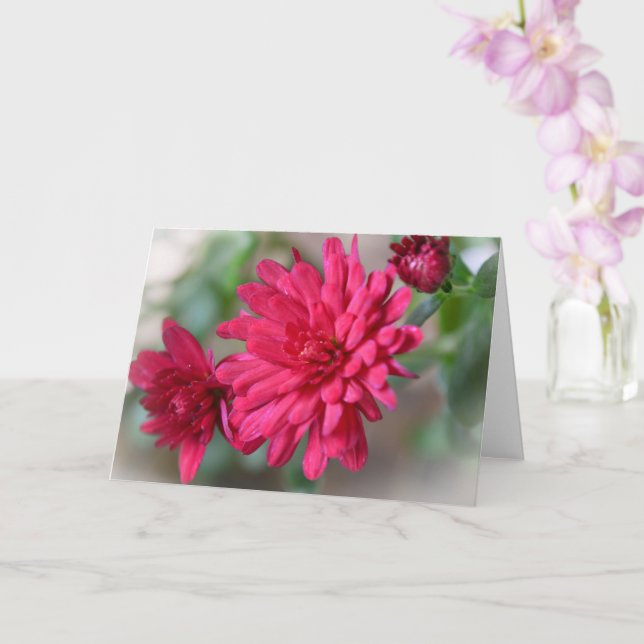 Magenta Rosa Morsa Flowers Art Note Card Kort (Orkide)