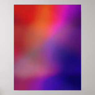 Magenta Rosa Orange Lila och Abstrakt av rött glöd Poster