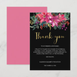 Magenta Rosa Poinsettia Juli Möhippa Tack Kort