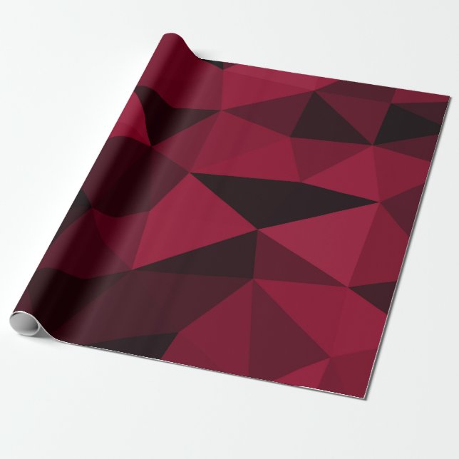 Magenta rosa röd mörk svart geometriskt nät mönste presentpapper (Utrullad)
