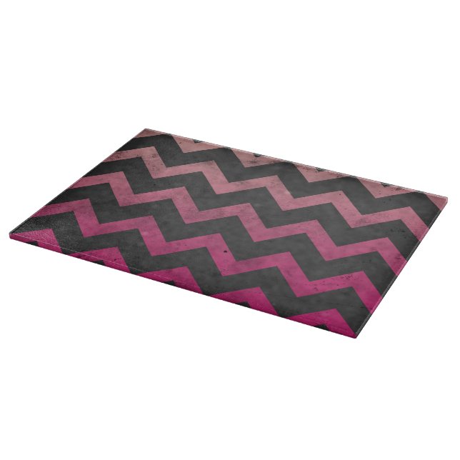 Magenta rosa röd ombré mörkgrå chevron mönster (Hörn)