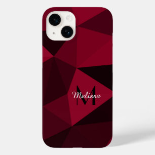 Magenta rosa röd svart geometri mönster Monogram