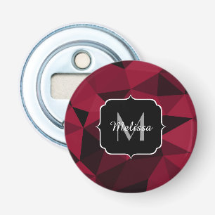 Magenta rosa röd svart geometri mönster Monogram Flasköppnare