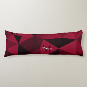 Magenta rosa röd svart geometri mönster Monogram Kroppskudde