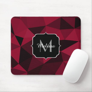 Magenta rosa röd svart geometri mönster Monogram Musmatta