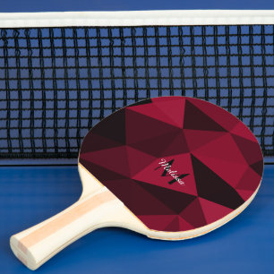 Magenta rosa röd svart geometri mönster Monogram Pingisracket