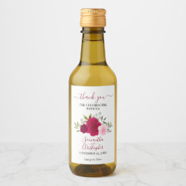 Magenta Rosa ros Elegant bröllop Tack Mini Vinetikett